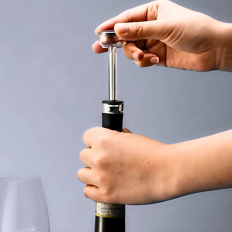 Kit Para Vinho Com Bico Aerador e Rolha Tampa a Vácuo -