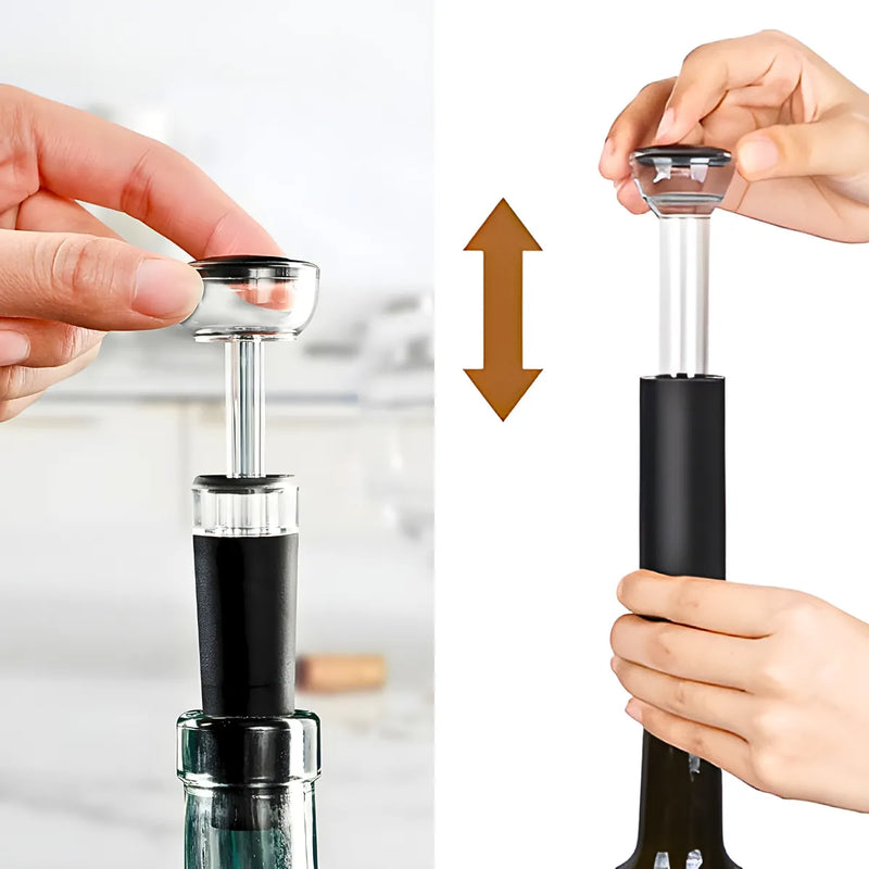 Kit Para Vinho Com Bico Aerador e Rolha Tampa a Vácuo -