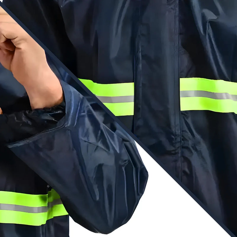 Conjunto Capa De Chuva Impermeável Com Touca E Viseira - M