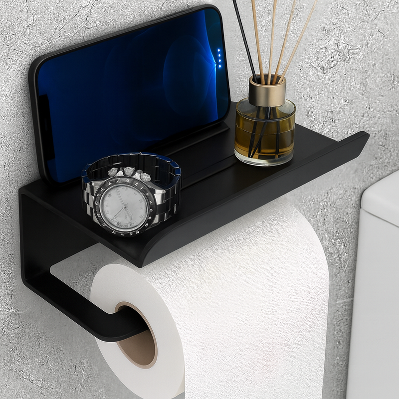 Suporte Para Papel Higiênico Premium Com Apoio Para Objetos