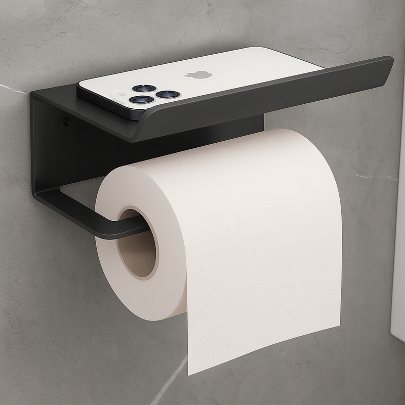 Suporte Para Papel Higiênico Premium Com Apoio Para Objetos
