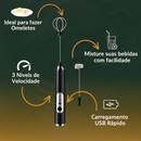 Mini Mixer Elétrico Recarregável Multiuso para Bebidas e Ovo