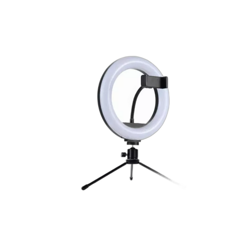 Ring Light De Mesa Iluminador De Led Tripé 8 Polegadas